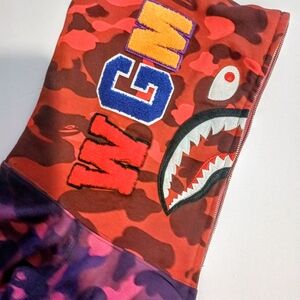 Bape Color Camo Crazy Shark WGM Full Zip HoodieTeen Multicolor Size XL READ
